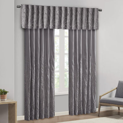 Faux Silk Embroidered Window Valance