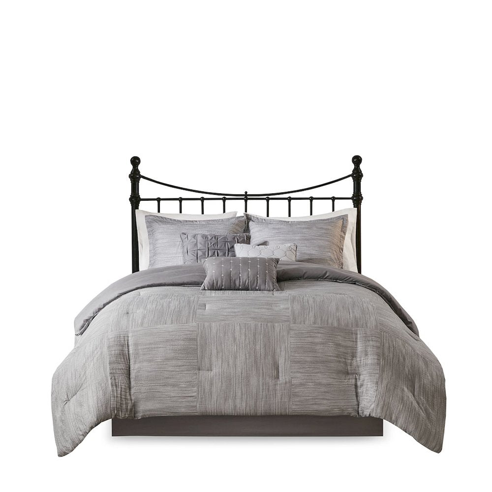 7 Piece Printed Seersucker Comforter Set