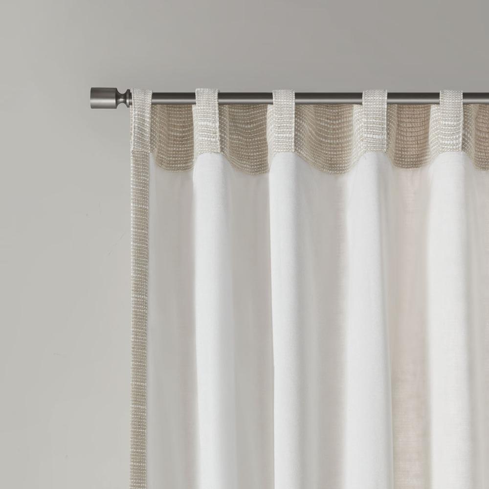 Faux Linen Rod Pocket and Back Tab Fleece Lined Curtain Panel
