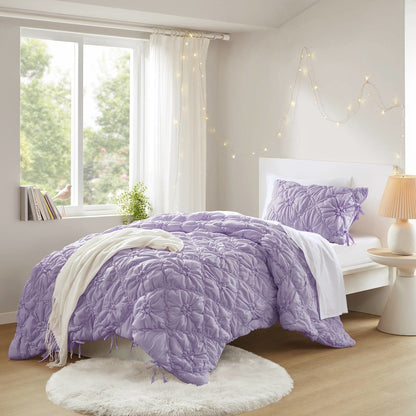 Lily 2PCS Comforter Set, Purple color