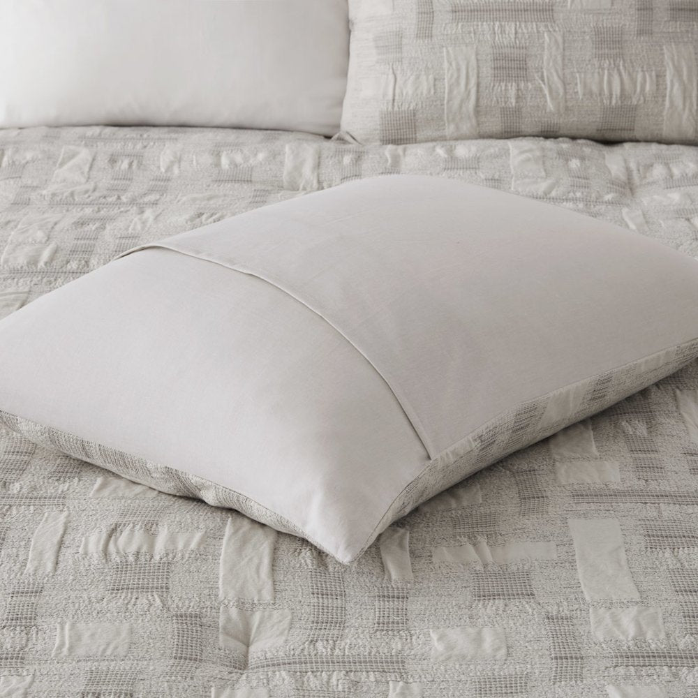 Cairo 3 Piece Cotton Jacquard Comforter Set, Ivory color