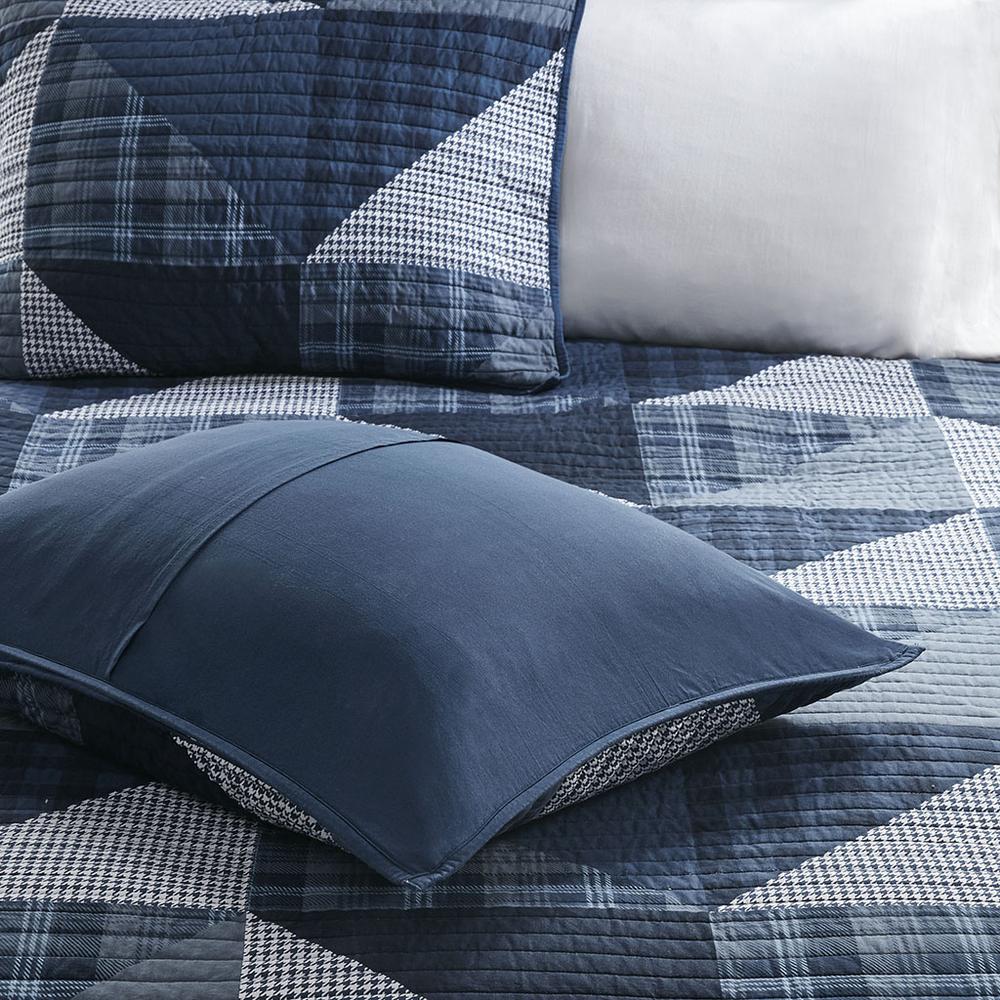 Olsen Olsen 3 Piece Oversized Cotton Quilt Set, Blue color