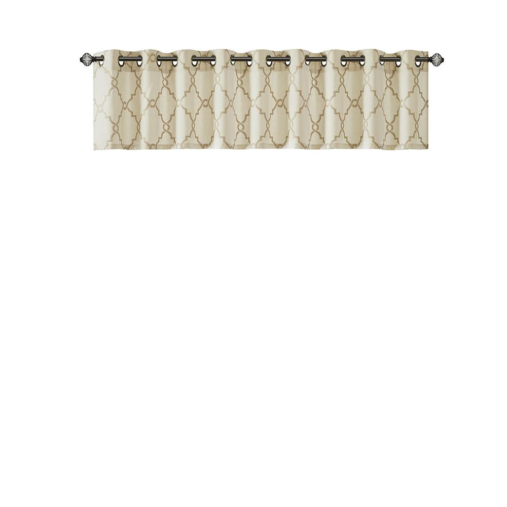 Fretwork Print Grommet Top Window Valance