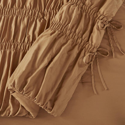 Mia Comforter Set, Brown color