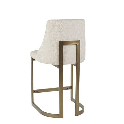 26"H Upholstered Counter Stool with Metal Base