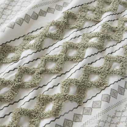 Cotton Printed Comforter Set with Chenille