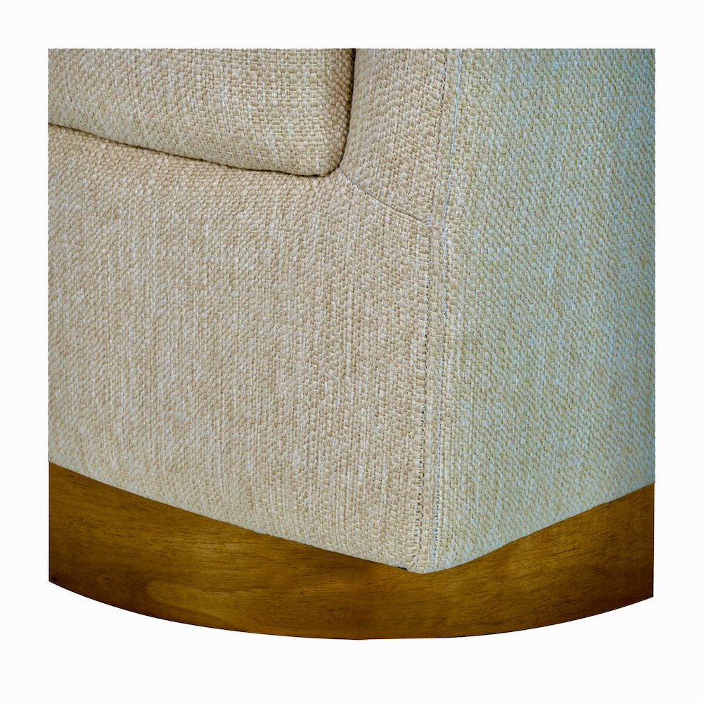 Upholstered Swivel Chair with Wood Base