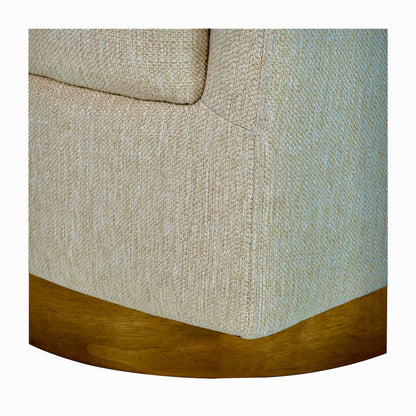 Upholstered Swivel Chair with Wood Base