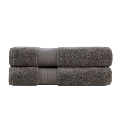 100% Cotton Bath Sheet 2 Piece Set in Charcoal Color