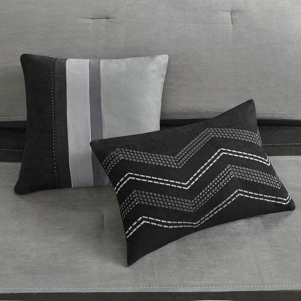 7 Piece Faux Suede Comforter Set