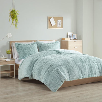 Shaggy Long Fur Comforter Mini Set