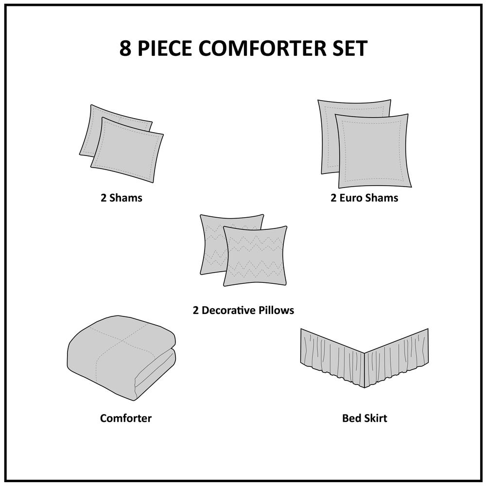 Shawnee 8 Piece  Comforter Set, Blue color