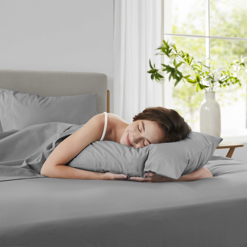Cotton 144TC 100% Cotton Solid Sheet Set, Dark Gray color