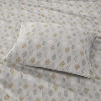 Cozy Flannel Printed Sheet Set, Multi Leaves color