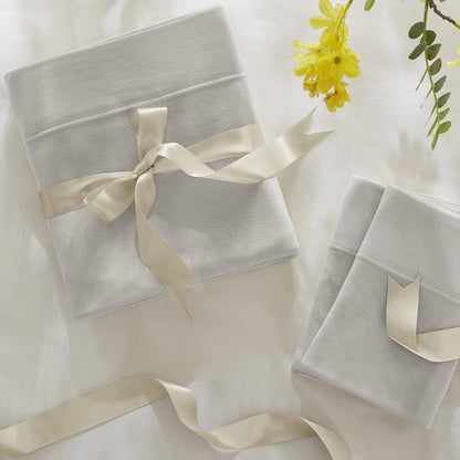 Cotton Blend Jersey Knit All Season Sheet Set, Grey color