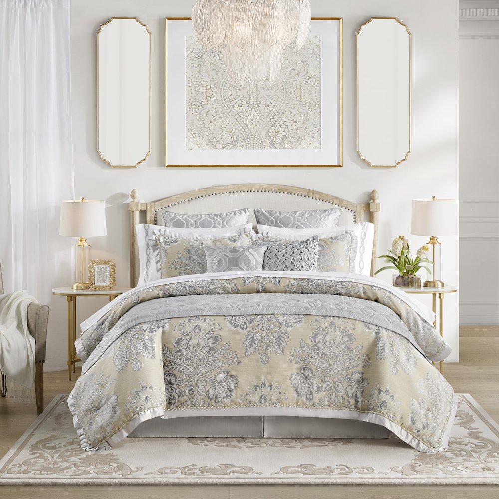 3 Piece Grey Quilt Set