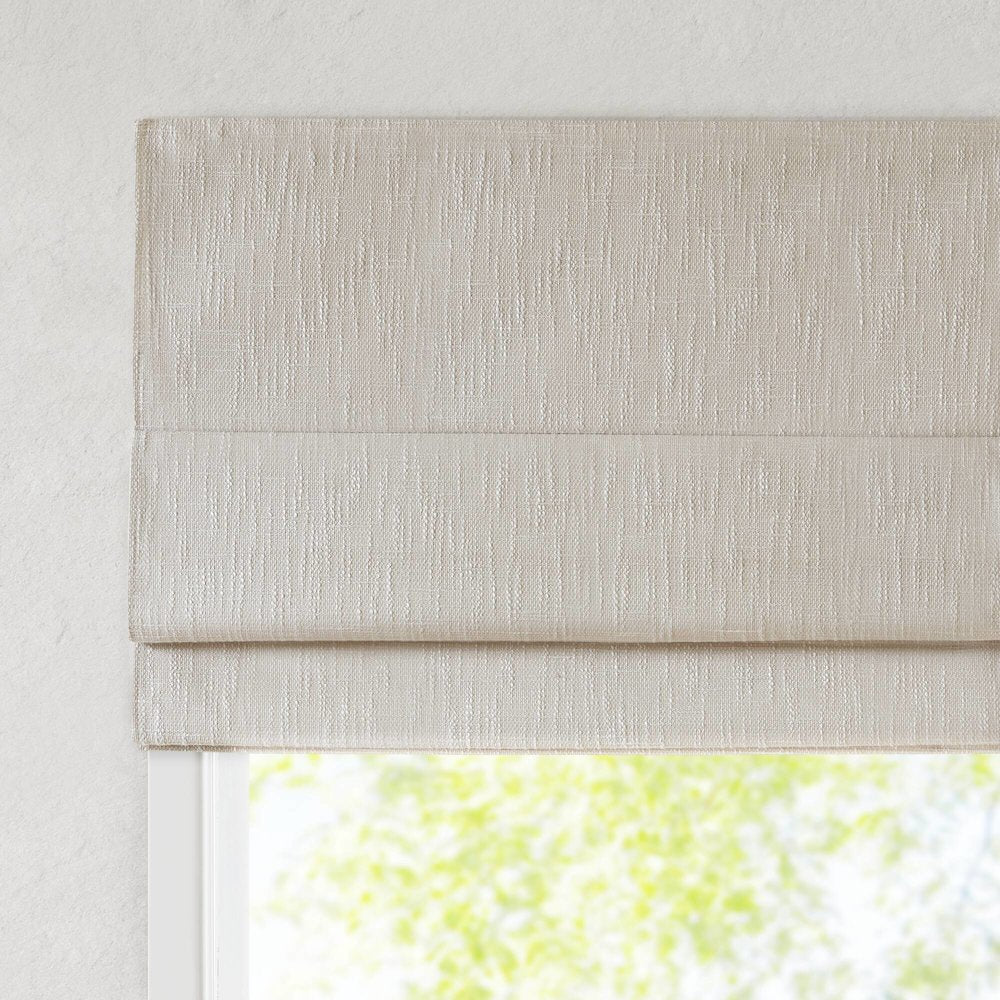 Quincy Total Blackout Cordless Roman Shade, Linen color