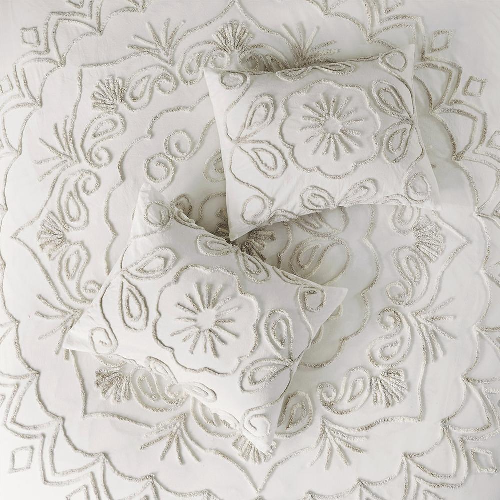 3 Piece Tufted Cotton Chenille  Coverlet Set
