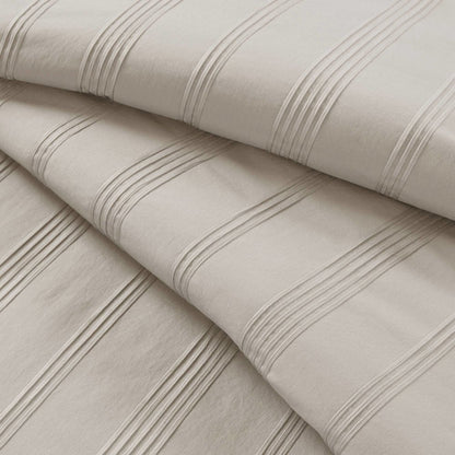 Logan Woven Striped Duvet Set, Neutral color