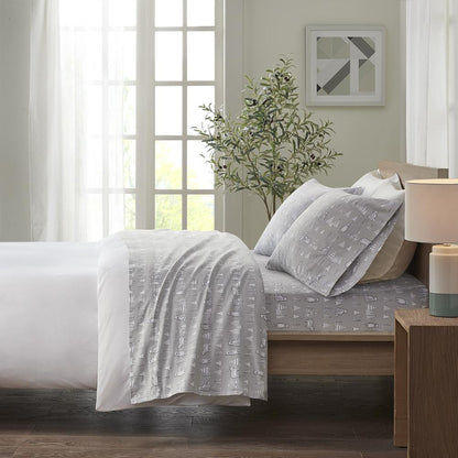 Cozy Flannel Printed Sheet Set, Bear color