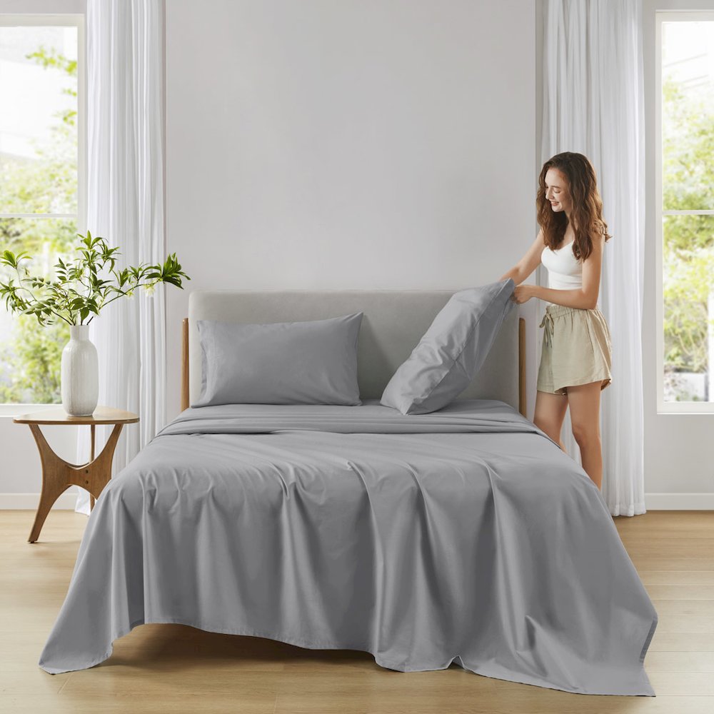 Cotton 144TC 100% Cotton Solid Sheet Set, Dark Gray color