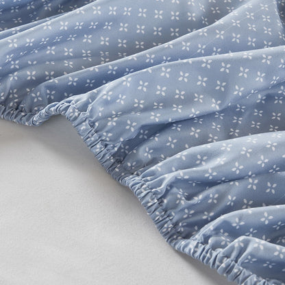 Luna Floral Comforter Set with Bed Sheets, Blue color