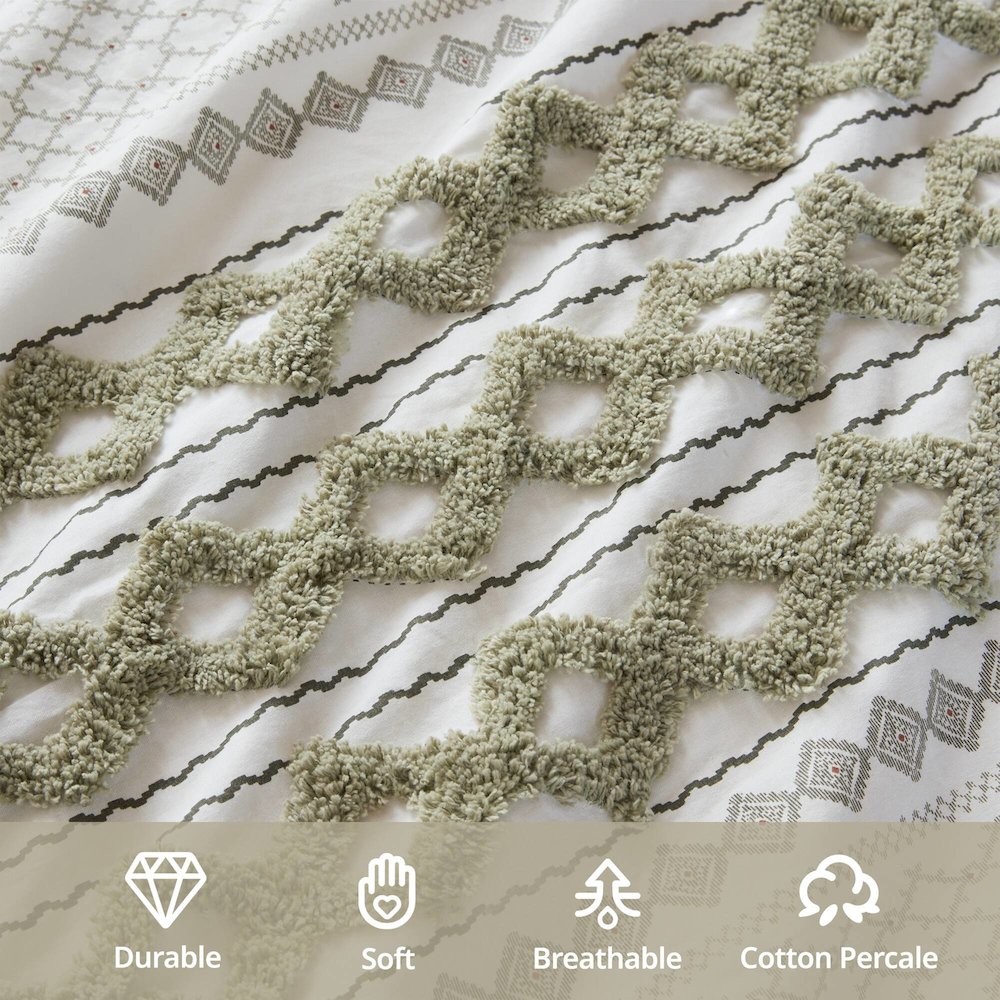 Cotton Printed Comforter Set with Chenille