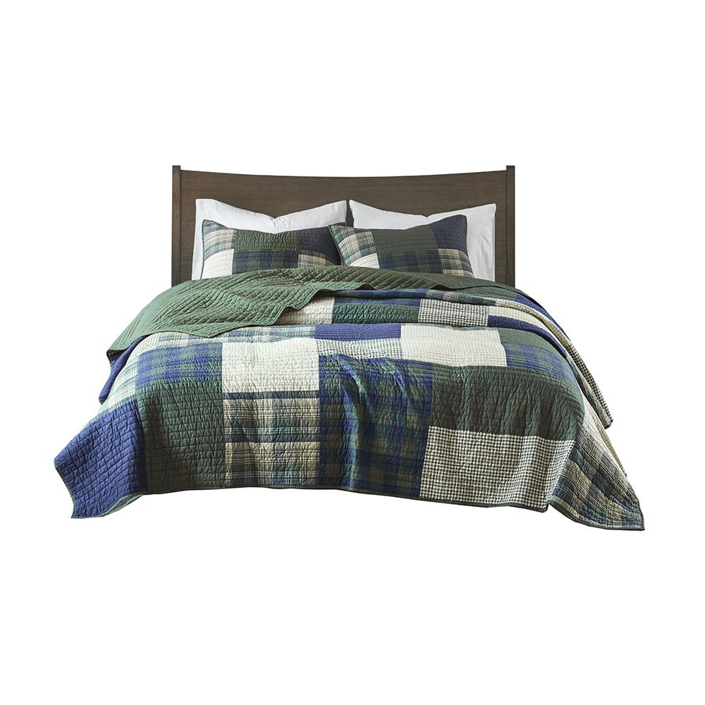 Mill Creek Oversized Cotton Quilt Set, Green color