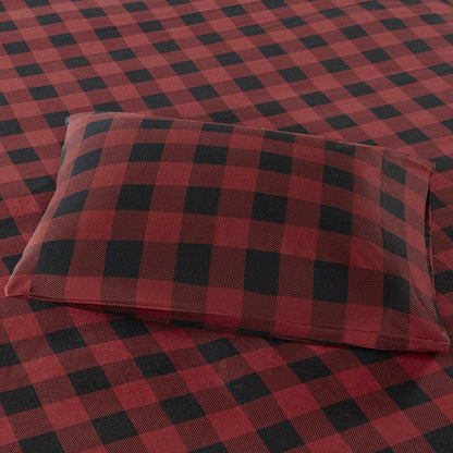 Flannel Sheet Set, Red/Black Buffalo Check color
