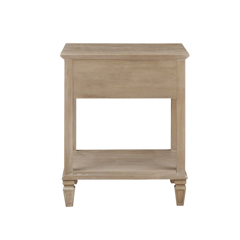 Victoria one-drawer wood bedside table with shelf