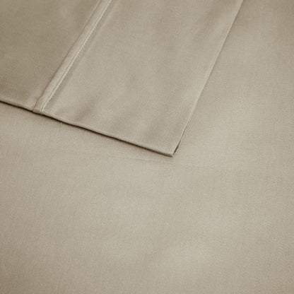600 Thread Count Cooling Cotton Blend 4 PC Sheet Set, Khaki color