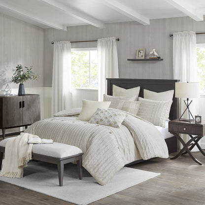 Oversized Cotton Clipped Jacquard Comforter Set with Euro Shams