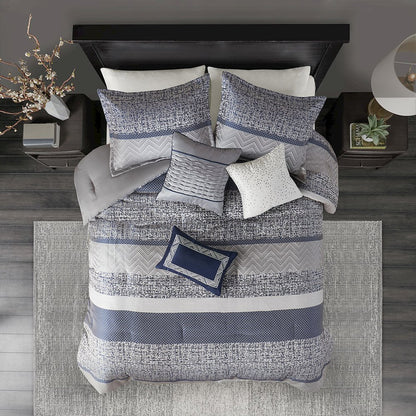 7 Piece Jacquard Comforter Set