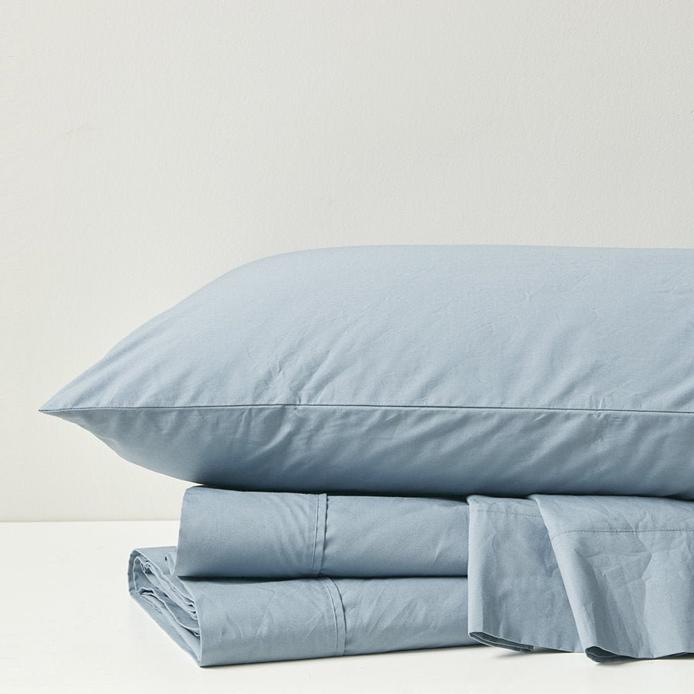 200 Thread Count Relaxed Cotton Percale Sheet Set