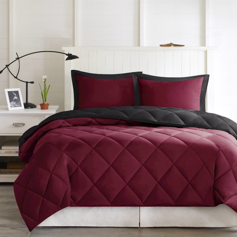 3M Scotchgard Diamond Quilting Reversible Down Alternative Comforter Set