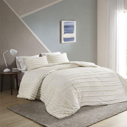 3 Piece Cotton Chenille Comforter Set