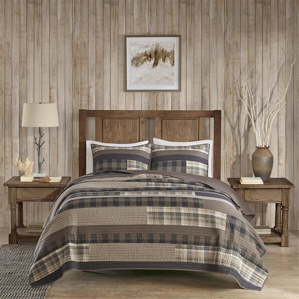Winter Plains 100% Cotton Oversized Quilt Mini Set, Taupe color