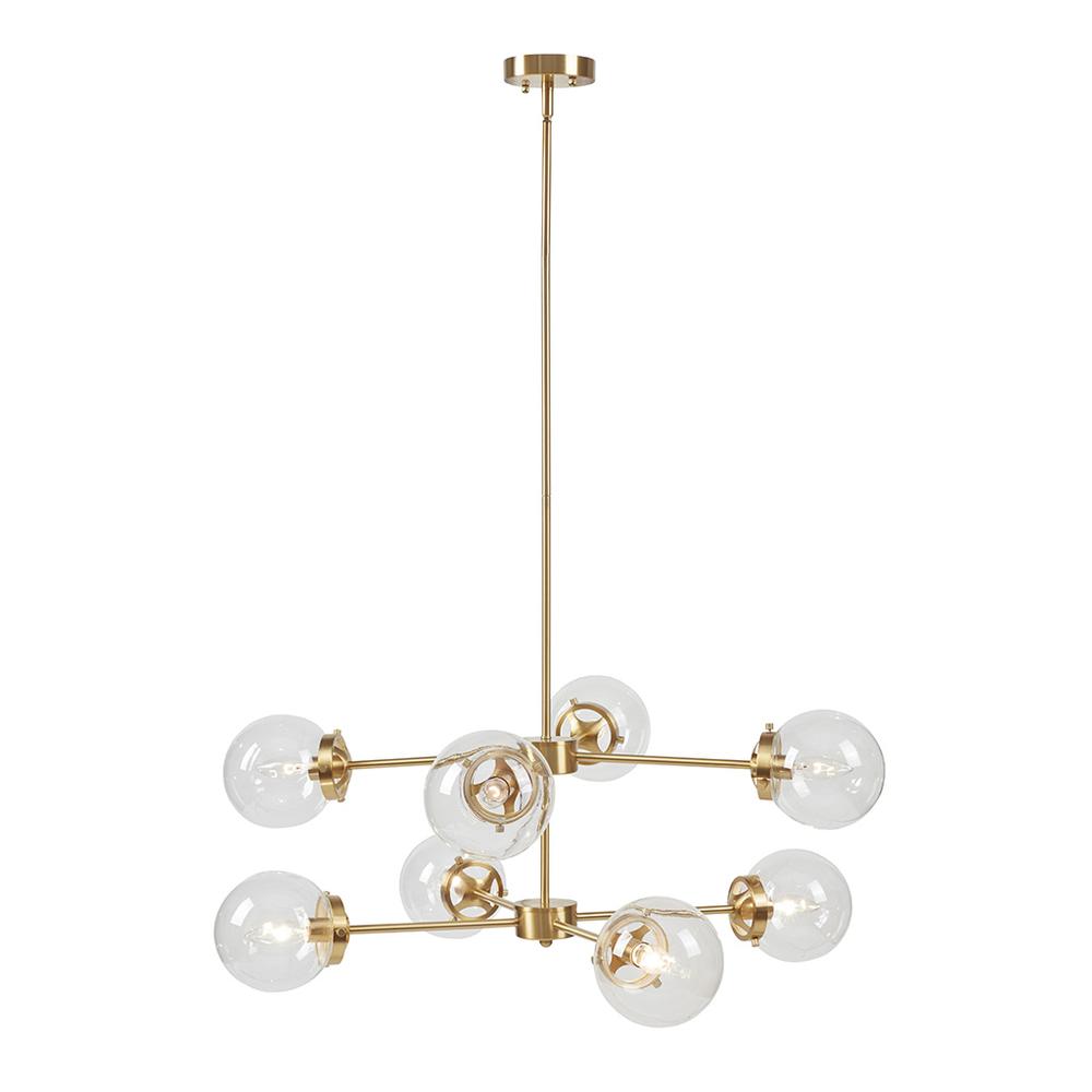 8-Light Metal Chandelier with Globe Bulbs