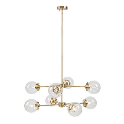 8-Light Metal Chandelier with Globe Bulbs