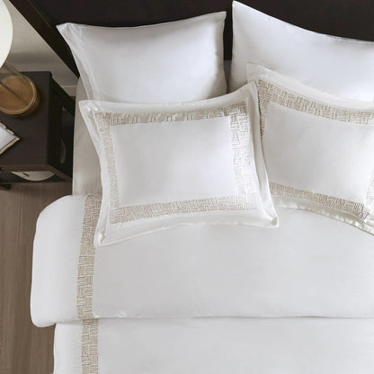 3 Piece Cotton Sateen with Embroidery Duvet Set
