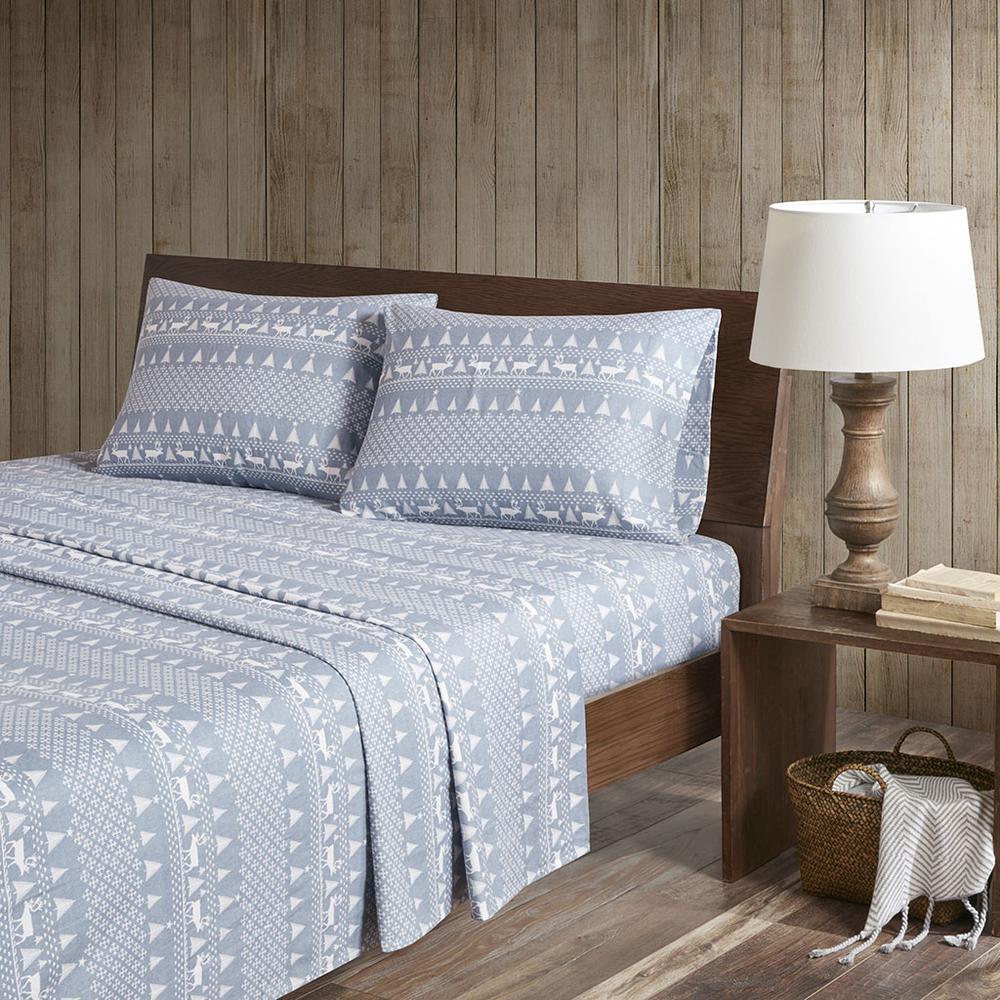 Flannel Sheet Set, Blue Winter Frost color