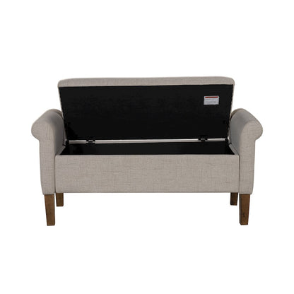Aubrey Upholstered Storage Bench, Cream color