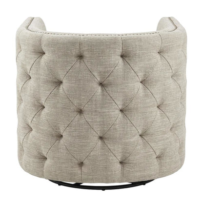 Cream Swivel Lounge Chair with Multi Pattern and 56.28 lb weight