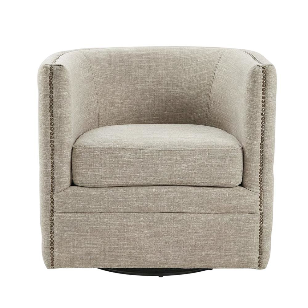 Cream Swivel Lounge Chair with Multi Pattern and 56.28 lb weight