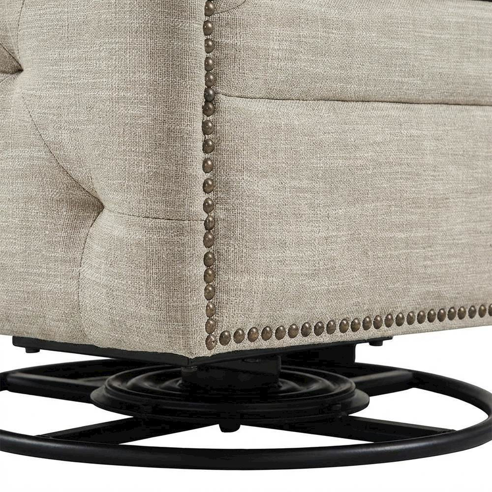 Cream Swivel Lounge Chair with Multi Pattern and 56.28 lb weight