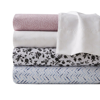 Printed Microfiber Sheet Set in Blush Waves Color