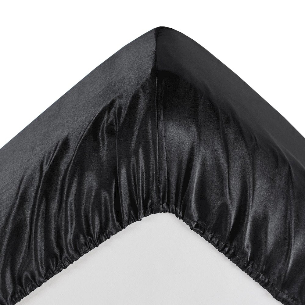 Satin Luxury Sheet Set in Black