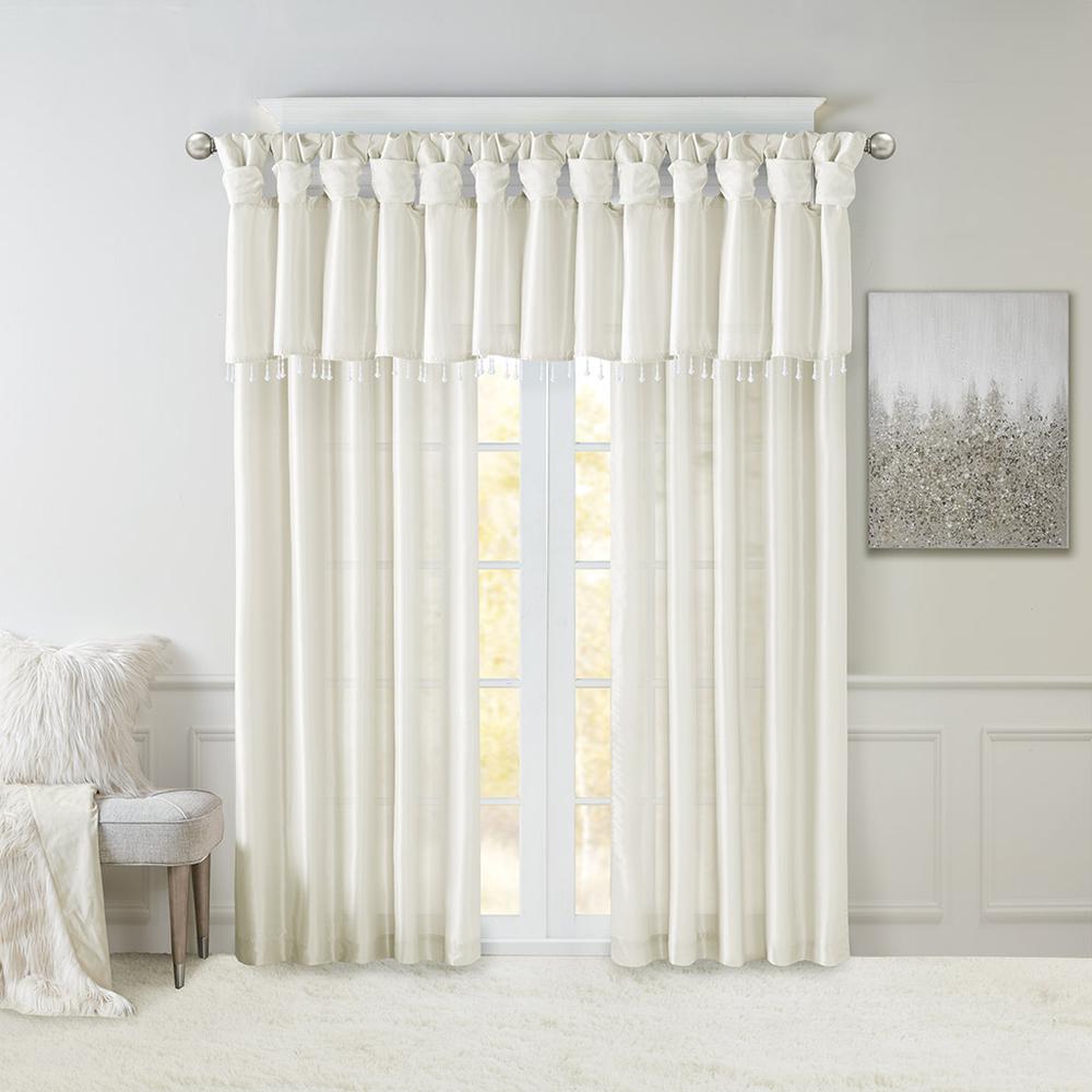 Twist Tab Lined Window Curtain Panel Pair