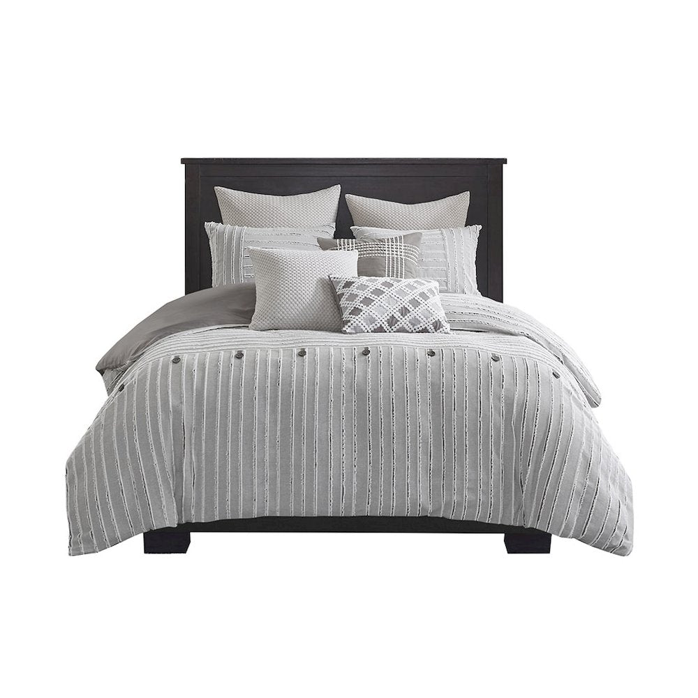 Oversized Cotton Clipped Jacquard Comforter Set with Euro Shams