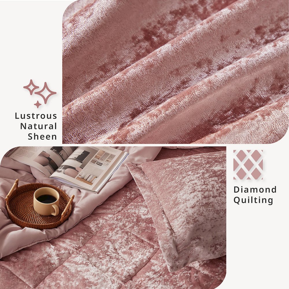 Velvet Duvet Cover Set with Throw Pillow